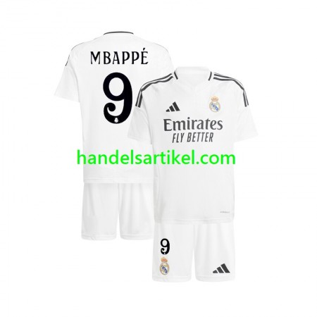 Real Madrid Kylian Mbappé 9 Kinder Heim Trikotsatz 2024/25 Kurzarm